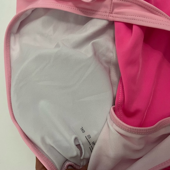 Barbie Colors Pink One Piece Swimsuit One Shoulder Cut Out Back Size XL. - Picture 5 of 6